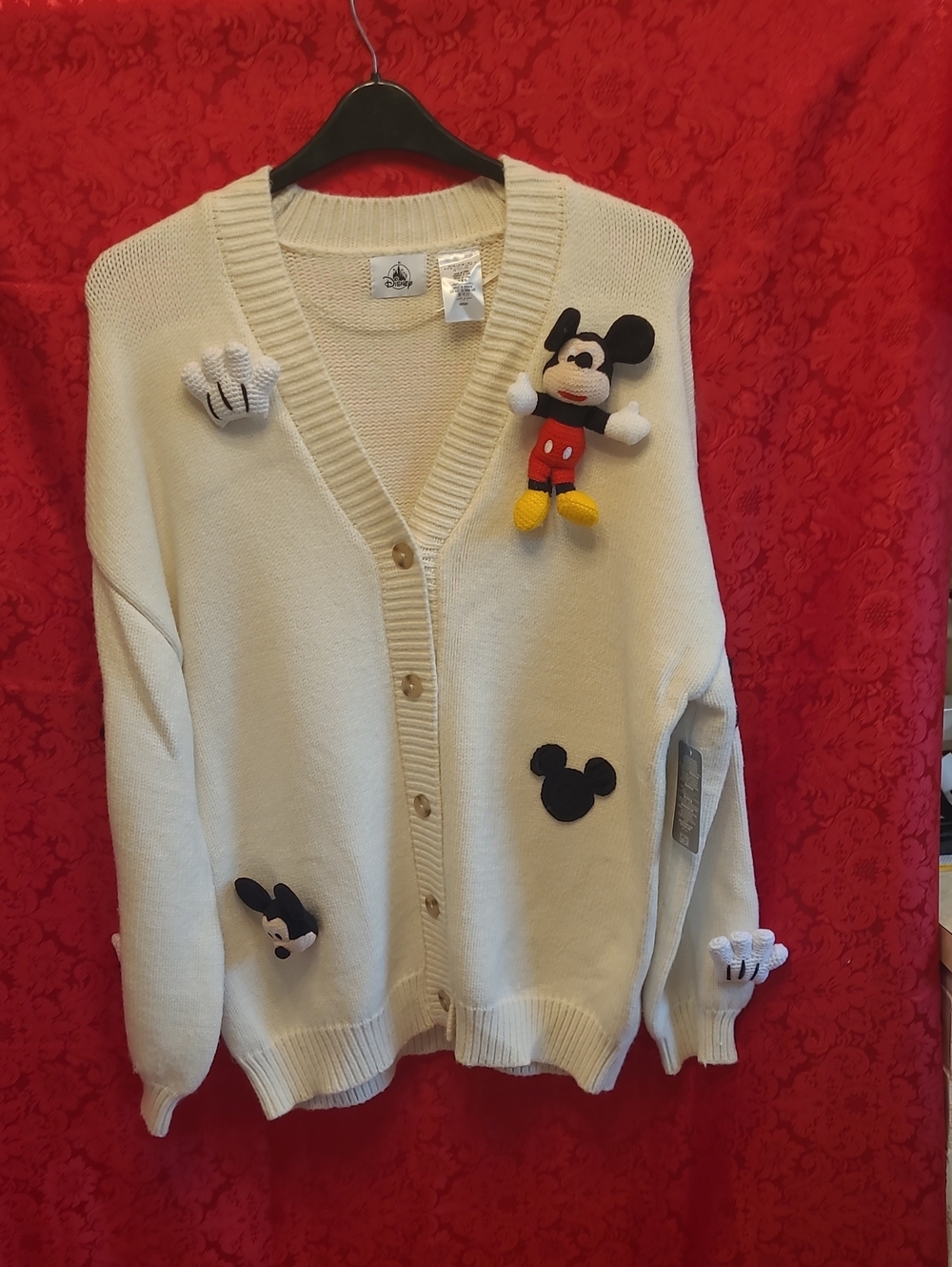 Disney Parks Mickey Mouse Appliqué Button-up Cardigan - Large - NWT